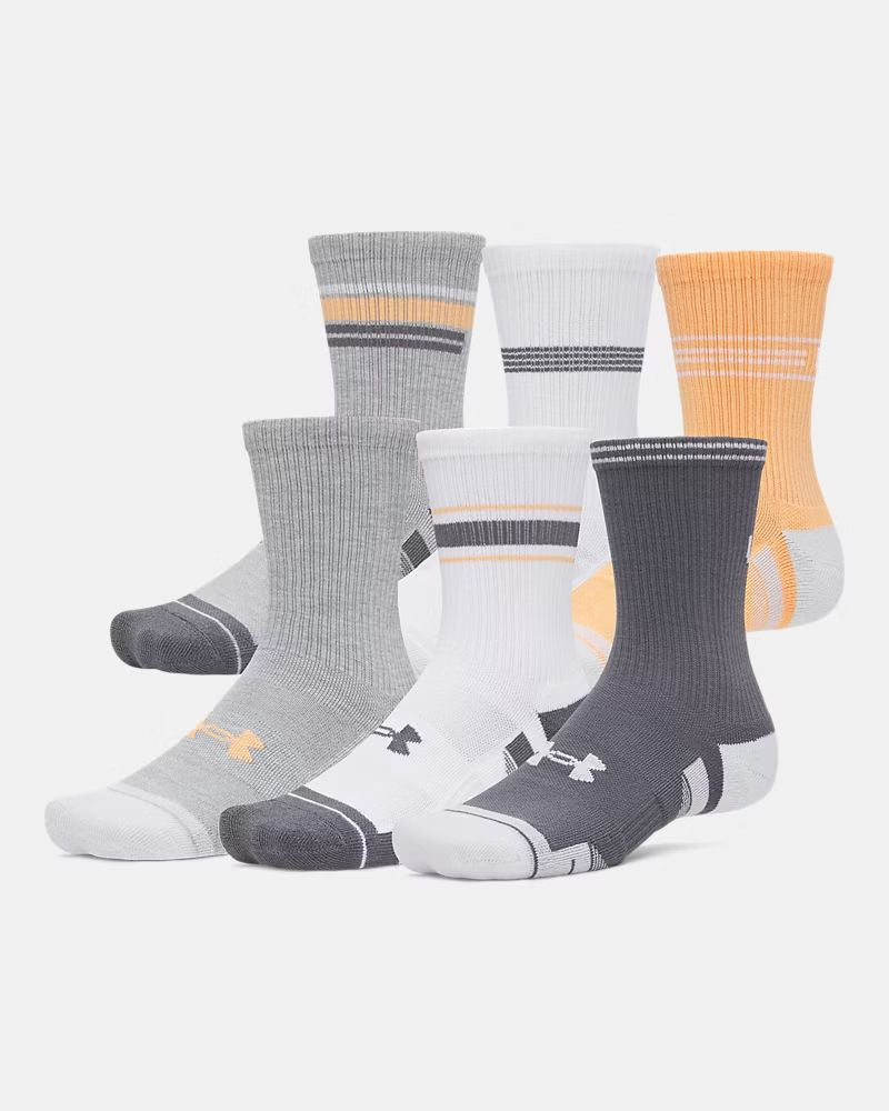 UA Unisex Performance Tech 6 Pack Crew Socks
