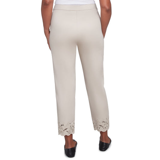 Coming UP Roses Cut Out Floral Ankle Pants Petite