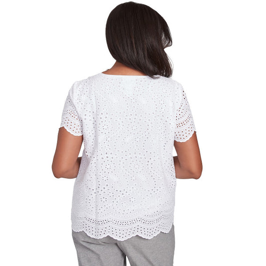 Crystal Springs Eyelet Woven Top