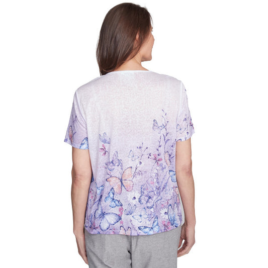Crystal Springs Ombre Butterfly Knit Top