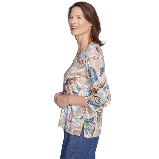 Summer Solstice Paisley Knit Top