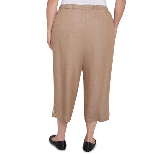 Summer Solstice Capri With Button Tab Plus Size