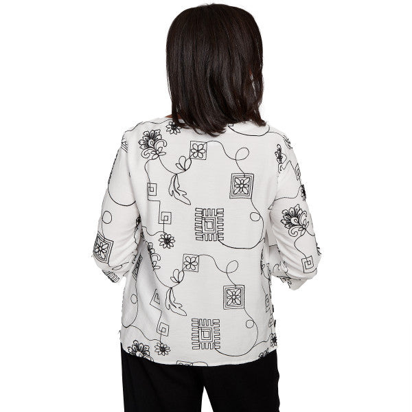 Santa Barbara Geo Floral Soutache Emb Woven Shirt