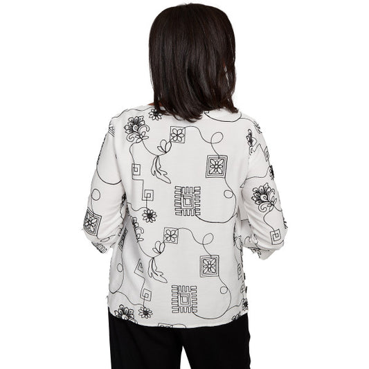 Santa Barbara Geo Floral Soutache Emb Woven Shirt
