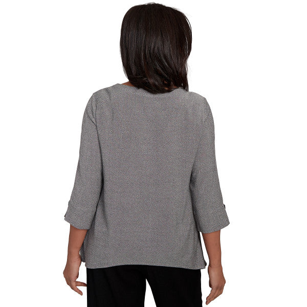 Santa Barbara Diagonal Spliced Stripe Woven Top