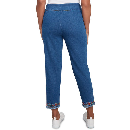 El Paso Border Fringe Ankle Denim Pants Petite Size