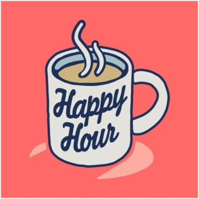 Short Sleeve Crusher Lite V Neck Tee Happy Hour