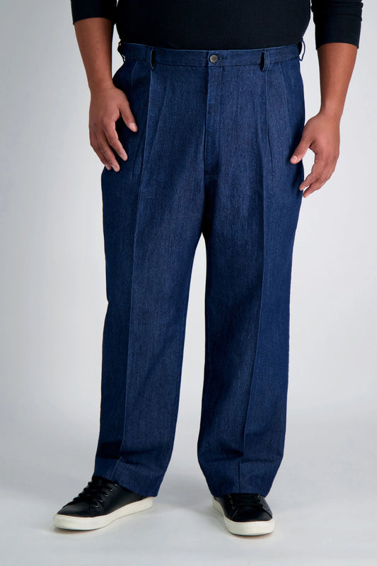 Big and Tall Work to Weekend Pleated Denim Pants