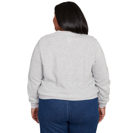 Classic Anti Pill Embellished Yoke Sweater Plus