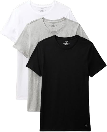 CK Men Cotton Classic Short Sleeve Crew Neck Tee 3 Pack