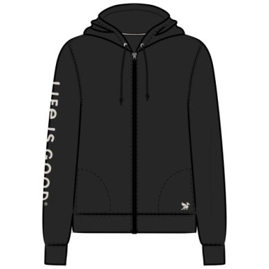 Good Vibes Fleece Zip Front Hoodie