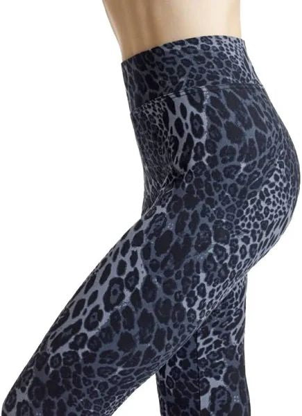 Wavy Leopard Denim Hi Rise Skimmer Legging