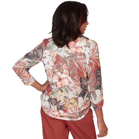 Spice Market Drama Floral Knit Shirt