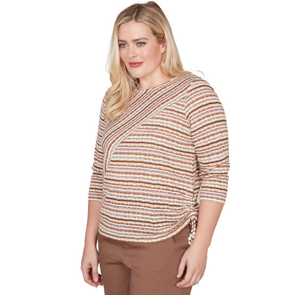 Spice Market Spliced Texture Stripe Shirt Petite