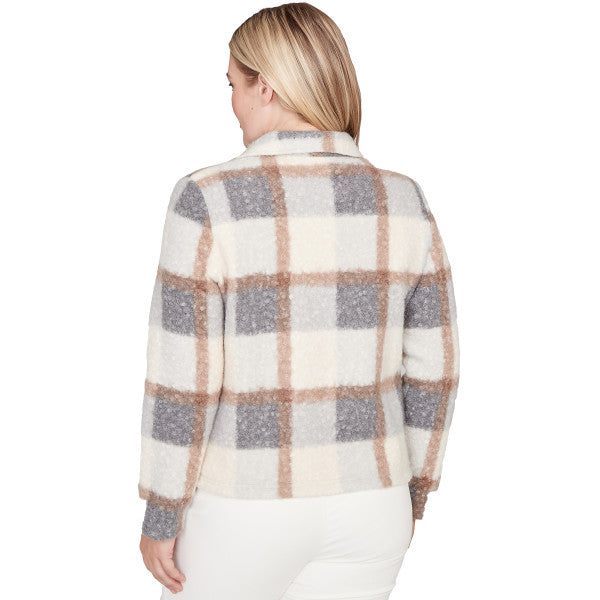 Vienna Plaid Knit Boucle Jacket