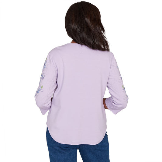 Hilton Head Embroidered Sleeves With Necklace Knit Shirt