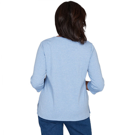 Hilton Head Floral Cross Stitch Knit Shirt