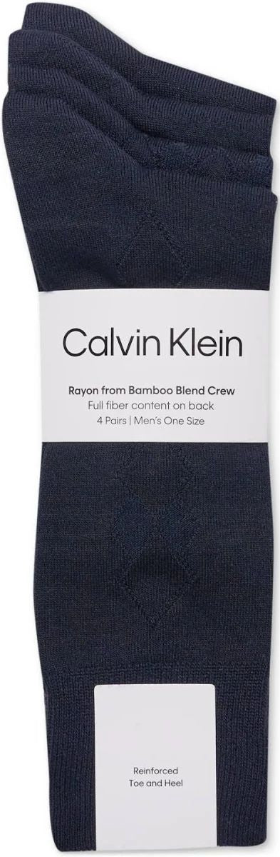 Mens 4 Pack Rayon From Bamboo Dress Crew Sock