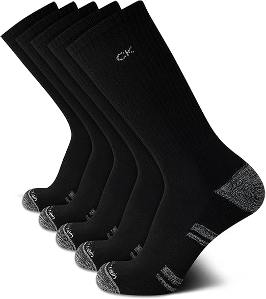 Mens 5 Pack Dual Feed Cushion Crew Sock