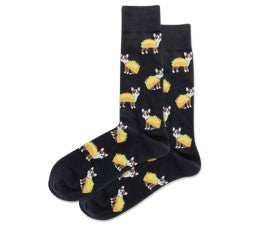 Mens Taco Terrier Crew Sock