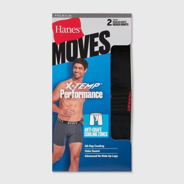 Hanes X Temp Total Support Pouch Regular Length Boxer Brief 2 Pack