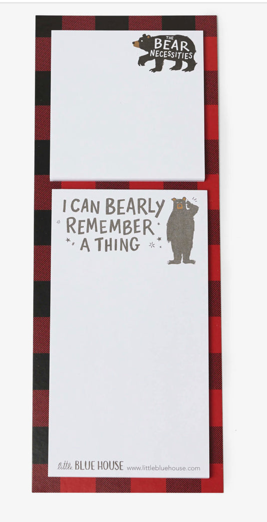 Bear Necessities Sticky Notes And Magnetic List