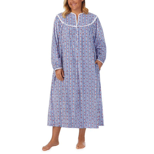 Long Sleeve Flannel Gown Plus Size