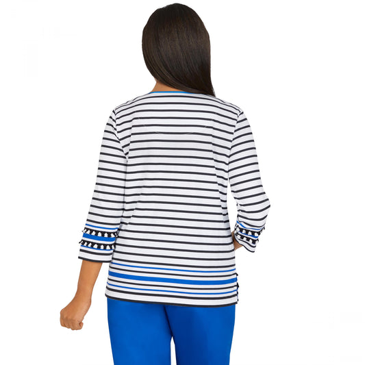 Amalfi Coast Stripe Shirt With Necklace Petite