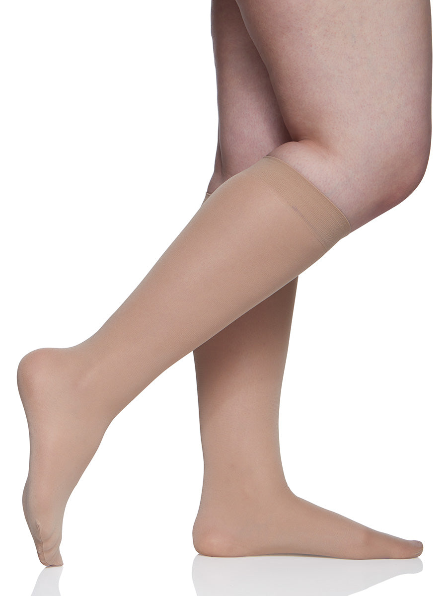 3 Pair Pack Queen Opaque Trouser Knee High with Sandalfoot Toe