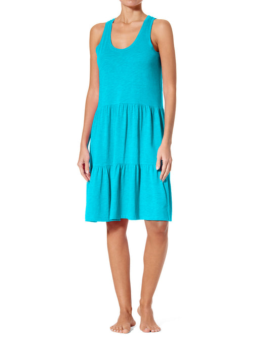 Slub Tiered Lounge Midi Dress