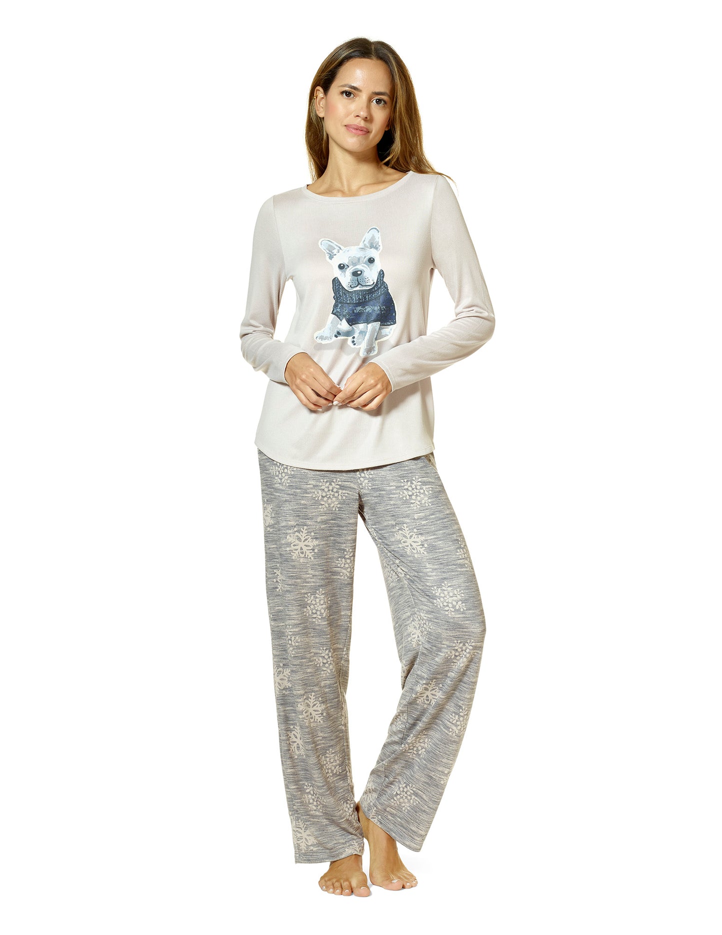 Brushed Loose Knit Dog Pajama Set