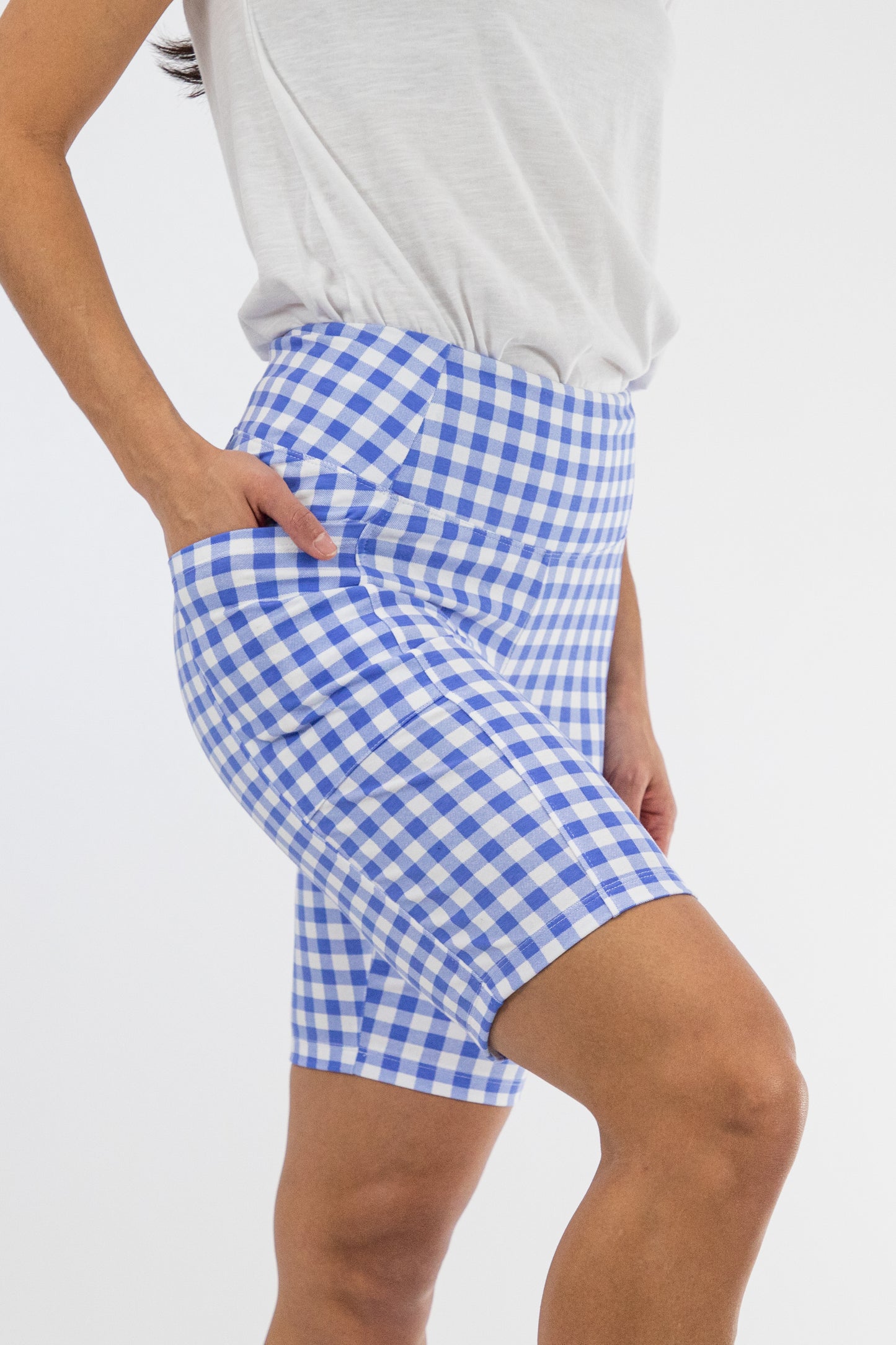 Gingham Print Slimming Short