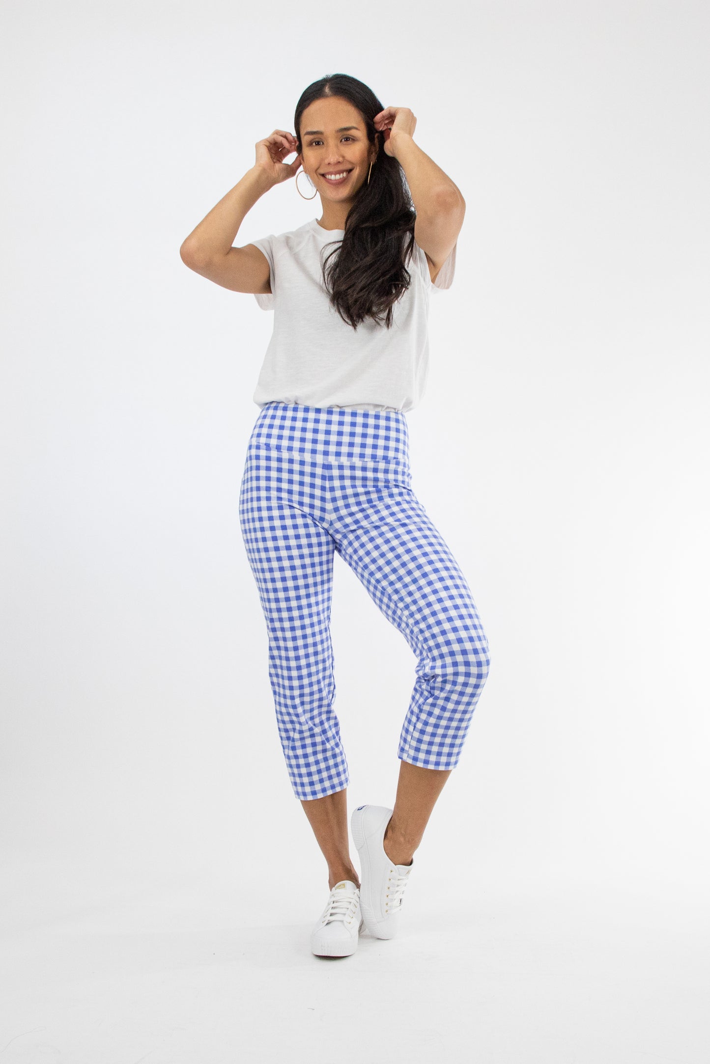 Gingham Print Slimming Capri