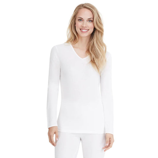 Softwear Lace Edge Long Sleeve V Neck Shirt