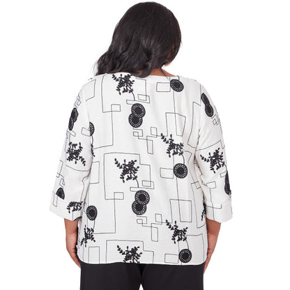 Opposites Attract Geometric Woven Shirt Plus Size