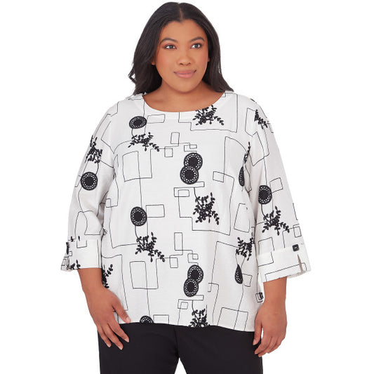 Opposites Attract Geometric Woven Shirt Plus Size