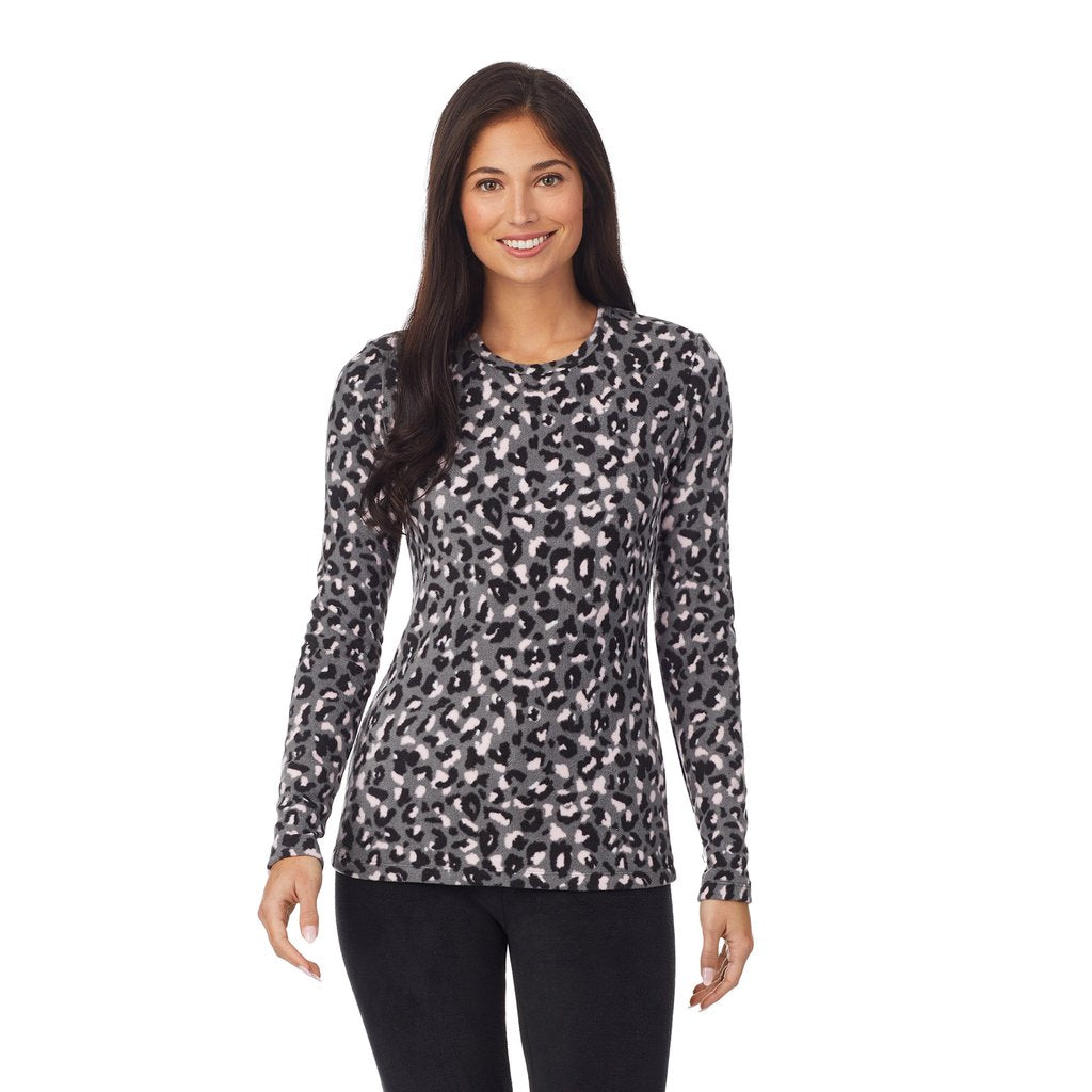 Fleecewear With Stretch Long Sleeve Crew Neck Shirt