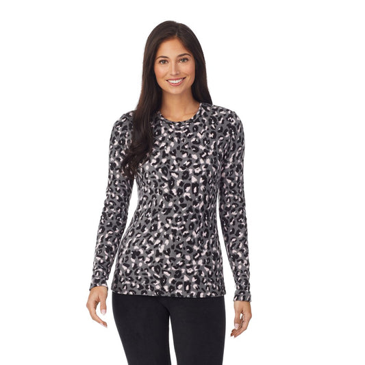 Fleecewear With Stretch Long Sleeve Crew Neck Shirt