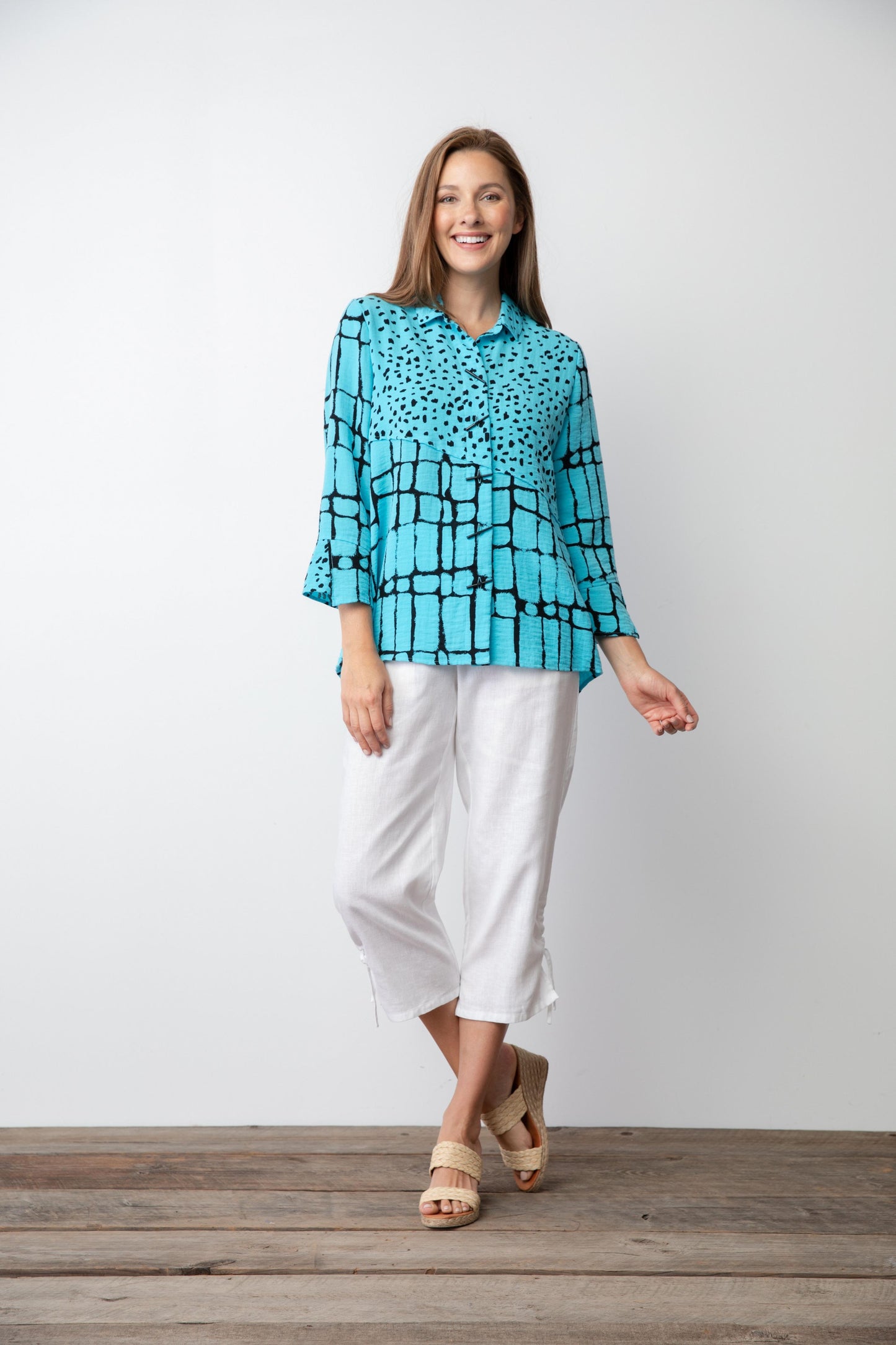 Express Travel Mixed Asymetrical Shirt