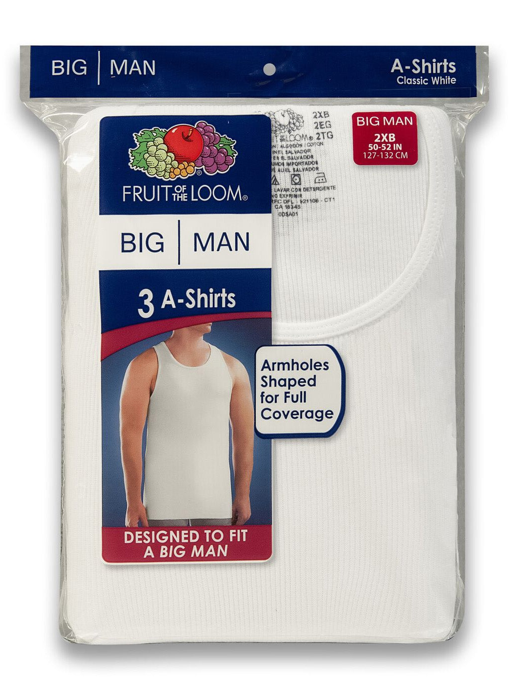 Big Men White A Shirts 3 Pack