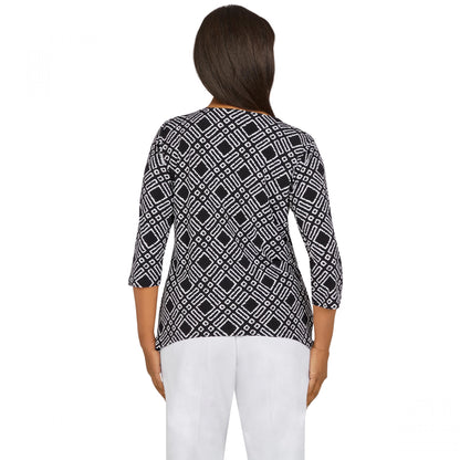 Portofino Geometric Puff Print Shirt Plus Size