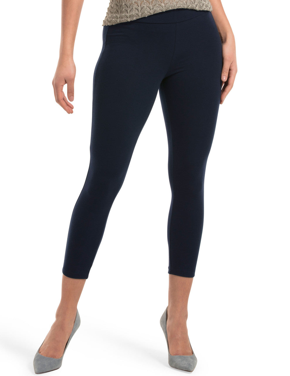 Wide Waistband Blackout Cotton Capri Legging
