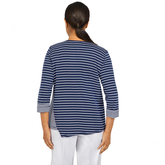 Newport Spliced Stripe Shirt With Necklace