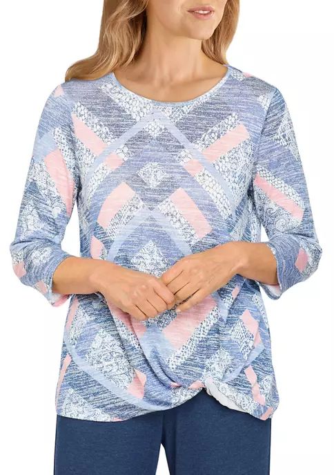 Relax And Enjoy Diamond Patch Shirt Petite