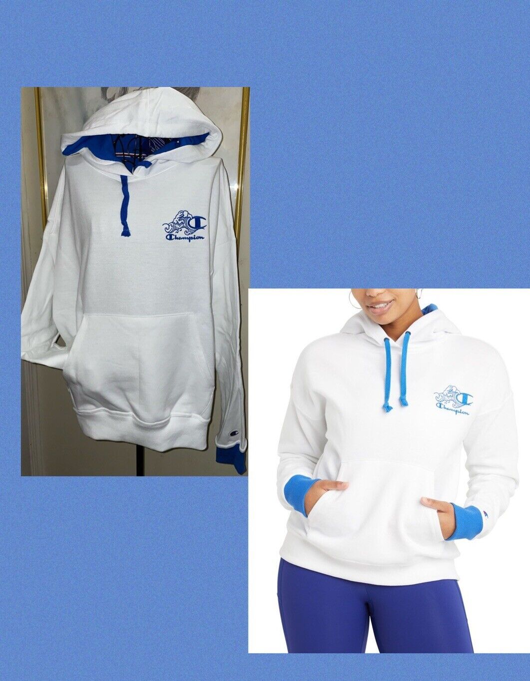 Women's Powerblend Relaxed Hoodie-Colorblock