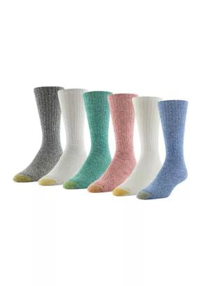Men's Outdoor Trail Cotton Crew 6-Pack Socks