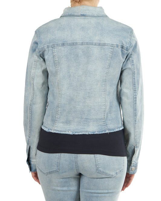 Raw Hem Soft Stretch Jean Jacket