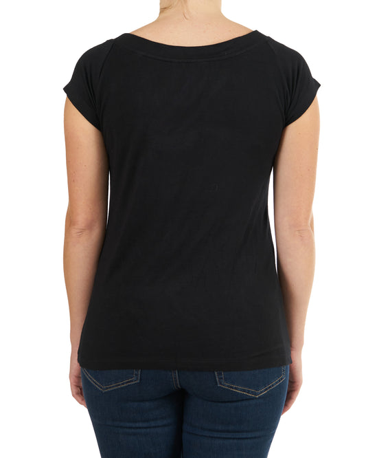 Solid Jersey Boat Neck Tee Shirt