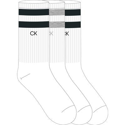 MEN'S 3PK DBL STRIPE CASUAL CREW