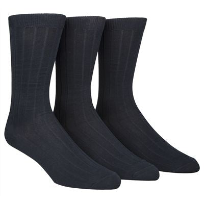 MEN'S 3PK COTTON RICH RIB DRESS CREW